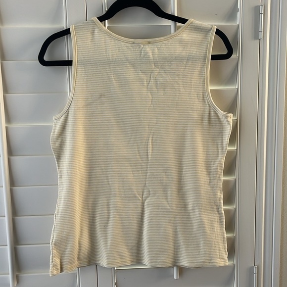 Pendleton Tank Top Sleeveless 100% Cotton Striped white cream Size S - Picture 4 of 8